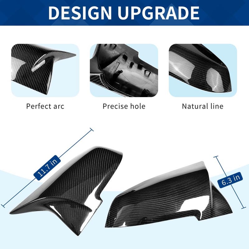 XPHAZZ Real Carbon Fiber Mirror Caps Compatible with 3-Series F30 F31 F34 / 4-Series F32 F33 F36 / 2-Series F22 F23 / 1-Series F20 X1 E84 M2 F87 2PCS-Set - Image 5